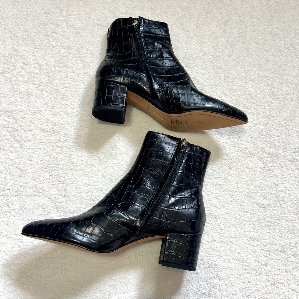 Dolce Vita NWOB Bel Crocodile Print Leather Ankle Boots - Size 6.5 - Picture 4 of 14